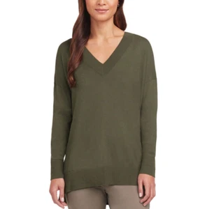 Matty M Ladies V-Neck Sweater Green (Olive) 2XL / XXL - Picture 1 of 2