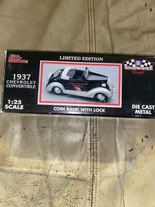 1937 Chevrolet Convertible, 1:25 Scale. Coin Bank w/Lock. Die Cast Metal - Picture 1 of 5