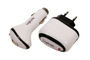 USB KFZ Ladegeräte Set KFZ und 220V Steckdose 1000mA - Bild 1 von 1