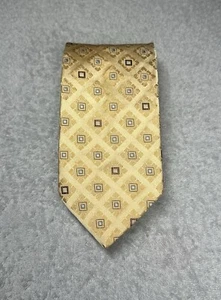 BOSS HUGO BOSS Neckwear Men’s Silk Tie Yellow Geometric Triangular 3.5” in - Picture 1 of 16