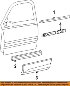 CHRYSLER OEM 02-14 Ram 1500,Viper Front Door Exterior Trim-Nameplate 55077336AA - Picture 1 of 1