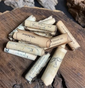 Handmade miniature PRINTED SCROLLS Haunted Dollhouse Accessory Lot of 5 Fairy - Picture 1 of 7