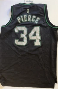 Vtg Boston Celtics Paul Pierce Limited Edition Jersey Mens Lg Black Gray Plaid - Picture 1 of 12