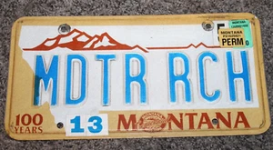 Montana License Plate "MDTR RCH" MOTOR ROACH - Picture 1 of 5