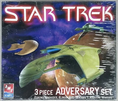 AMT / ERTL Star Trek 3 Piece Adversary Set Model Kit 2005 New Factory Sealed - Image 1 of 4