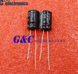 10PCS 220uF 50V Electrolytic Capacitor 105°C 8x12mm A3GS - Picture 1 of 1