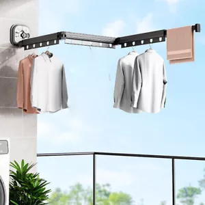 Aluminum Folding Clothes Hanger Retractable No Punching Portable Drying Rack - Picture 1 of 20