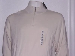 MENS GEOFFREY BEENE CREAM ZIPPER PULLOVER SWEATER SIZE XL NWT - Picture 1 of 1