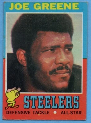 Topps 245 Joe Greene 1971 en muy buen estado-en muy buen estado marcado pliegue Pittsburgh Steelers novato A7083 Foto 1 de 2