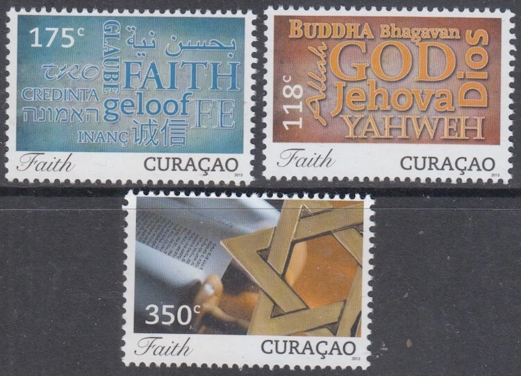 CURACAO Sc# 97-8, 102 MNH - 3 SELLOS BASADOS EN LA FE JUDÍA Foto 1 de 1