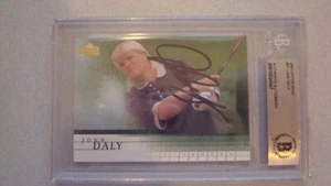 Tarjeta de golf John Daly autografiada 2001 cubierta superior firmada por Beckett auténtica - Imagen 1 de 2