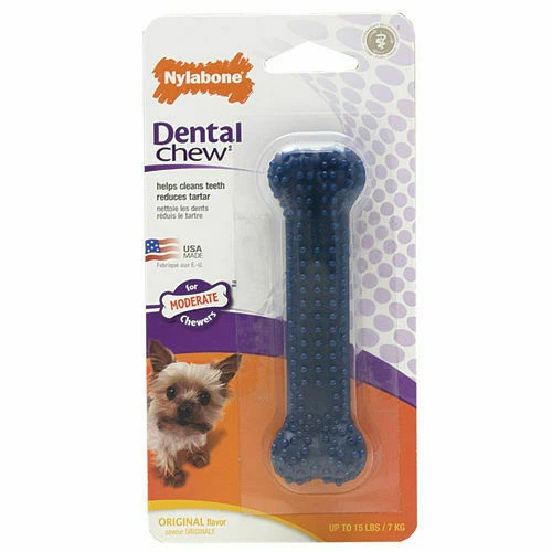 Nylabone Dog Bone Dental Chew Toy Petit XSmall Blue Nx933p 2pk