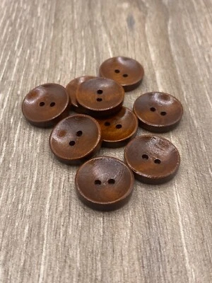 20mm Brown Wooden Buttons 2 Hole Oval Sewing Knitting Cardigan Handmade Clothing - Image 1 of 4
