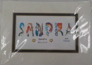 "SANDRA MOA KIAI" LETTER ART PRINT ARTIST MATTHEW MOK LONG FENG ZHI 5X7 OLIV MAT - Picture 1 of 6
