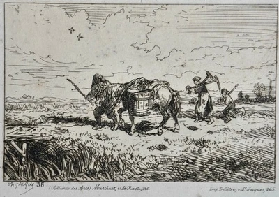 CHARLES JACQUES (1813-1894) EAU FORTE  IMPRIME CHEZ DELATRE  (1880)  /11 - Photo 1/2