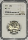 1911 BARBER QUARTER 25C NGC MS63 WHITE LUSTROUS BANGER OF A COIN 1911 BARBER QUARTER 25C NGC MS63 WHITE LUSTROUS BANGER OF A COIN
