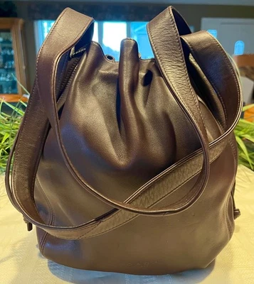 Coach 4180 Vintage Lexington Drawstring Bucket Bag Leather Mahogany 1997 Italy - Image 1 of 4