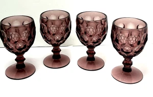 Lote De Colección De 4 Copas De Agua De Amatista Provincial De Vidrio Imperial Ohio 8 Oz - Imagen 1 de 5