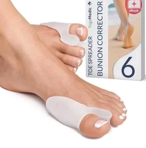 6 x Silicone Toe Spreader Separator Corrector Stretcher Bunion Corrector - Picture 1 of 10
