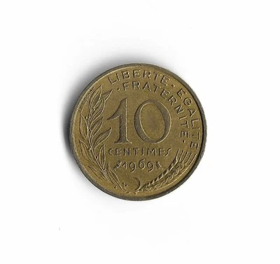 1969 France - 10 Centimes - 514 - Copper Aluminum Nickel - 3g - Image 1 of 2