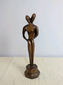 Vintage Lovers Figure Resin Wooden Ornament Romantic Man Woman Statue Figurine  - Picture 1 of 6