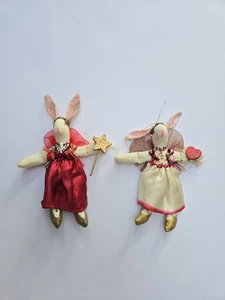 2 Festliche Feiertage Hase Fee Stofftier Ornamente 7 Zoll - Bild 1 von 7