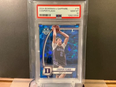 2024 Bowman University Cromo Zafiro COOPER FLAGG #16 1er Bowman PSA 10 Foto 1 de 2