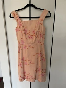 Vestido TOCCA Melocotón/Rosa con Flores Sin Mangas Bordado Lino Suave Claro Talla 4 - Imagen 1 de 12