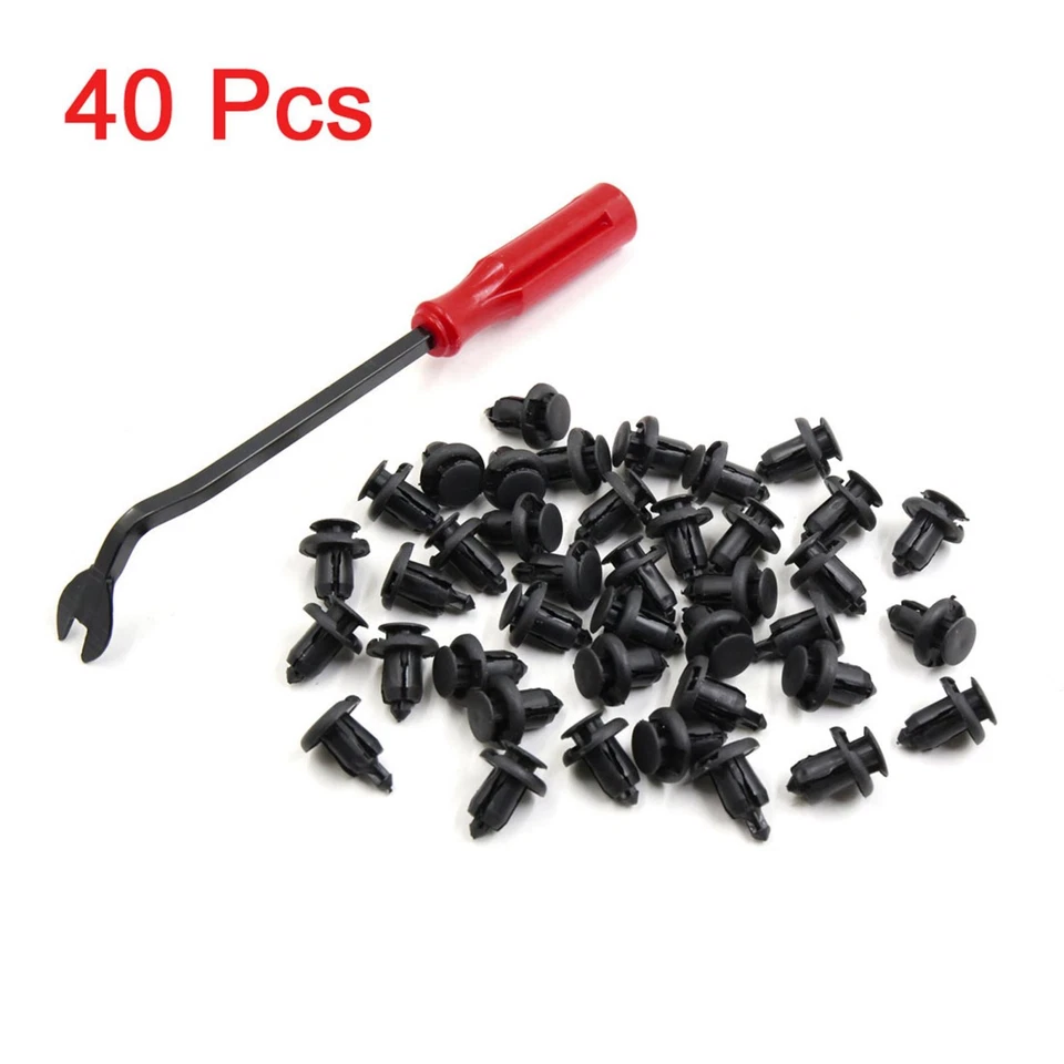 40pcs  Plastic Rivets Push-type Bumper Clips w Fastener Remover Kit for Honda — 第 1/4 张图片