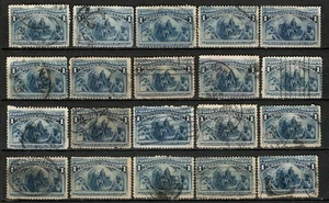 US 1893 #230 Columbian Exposition 1c Deep Blue A-5 Lot of 20 Used - Picture 1 of 1