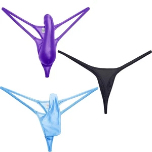 Para hombres Sexy Brillante Satén Bolsa Ropa Interior Calzoncillos Bragas Tanga Tanga Calzoncillos - Imagen 1 de 45