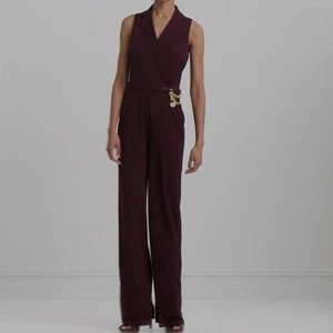 Lauren Ralph Lauren women’s Stretch Matte Jersey Jumpsuit with Chain Trim 16W - Picture 1 of 4
