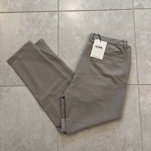 Icon Amsterdam Pants Mens 36/29 Stone Tech Trousers Stretch Nylon Blend NWT - Picture 1 of 10