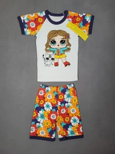 MCVHO Girls 2pc Outfit Skater Girl Tshirt Shorts Set Size 6 - Picture 1 of 9