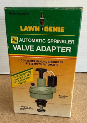 Adaptador automático de válvula rociadora Lawn Genie & Richdel 623LG 3/4" *PERILLA FALTANTE Foto 1 de 4
