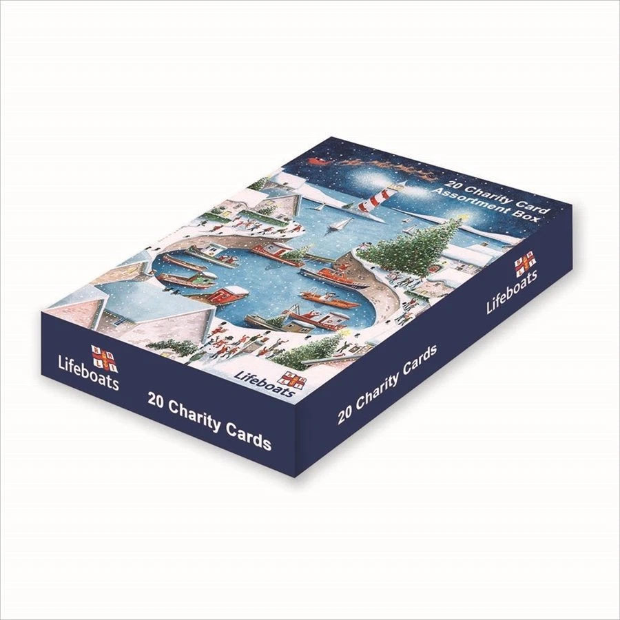 WOODMANSTERNE Christmas Cards Pack Of 20 RNLI Charity Box 2025