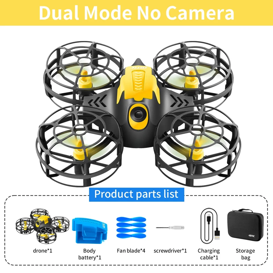 Mini Drone Headless Mode RC Dron 360°Flip Height Drone Helicopter Quadcopter Toy - Image 1 of 4