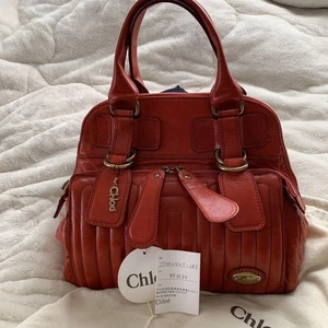Chloe Bay Handbag Tote Bag Red Leather w/ dustbag 32 x 30 x 15cm - Picture 1 of 24