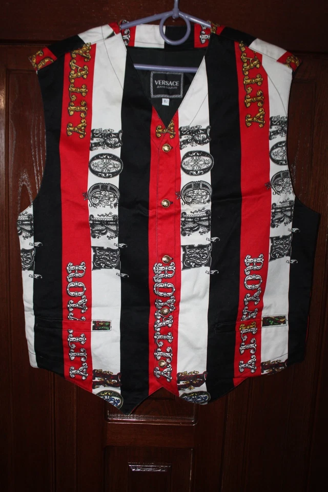 Versace Jeans Alta Costura Años 90 Vintage Rock N Royalty Camisa Chaleco Talla L Foto 1 de 4