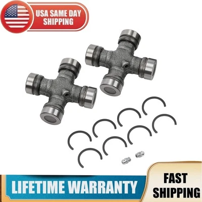 2Pc Premium Driveshaft Universal Joint Front Rear Moog 534G Greasable - Image 1 of 4