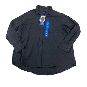 Camicia donna nera GAP manica lunga garza con bottoni nuova con etichetta taglia **XXL** - Foto 1 di 2