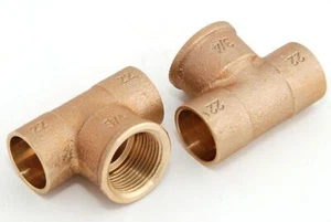 2x Rotguss Pieza en T 22mm - 3/4" 4130g Rotgussfitting Red Latón Clima Gunmetal - Imagen 1 de 4