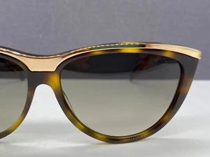 Saint Laurent Sonnenbrille Damen Braun Oval Gold Havanna SL 32 NP 270€ - Picture 1 of 13