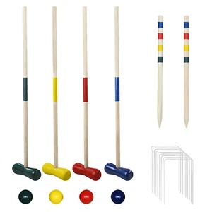 Kinder Krocket Holz Spiel Croquet Crocket Krokett Kroket Kroquet 2-4 Spieler - Bild 1 von 12