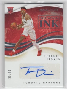 2019-20 Immaculate Collection Initiation Ink #30 Terence Davis II Auto /75 Rc  - Imagen 1 de 1