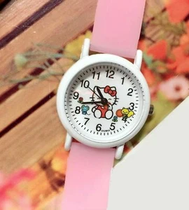 Girl Kid Children Cute Pink Hello Kitty Silicone Band Wrist band Watch Gift her - Picture 1 of 2