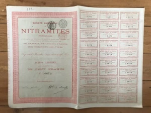 titre 1 action: NITRAMITES (ESPAGNE) 1890(A4) - Picture 1 of 1