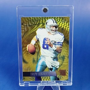 #1/18 Troy Aikman COWBOYS GOLD SSP METAL INSERT CARD - W/ CASE