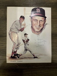 Autographed Figure Portrait Stan Musial - Picture 1 of 3