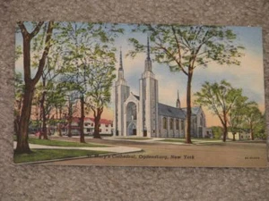 Tarjeta vintage de la Catedral de Santa María, Ogdensburg, Nueva York, sin usar - Imagen 1 de 1